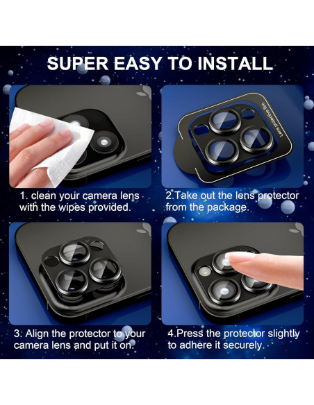 Protector de Lente de Cámara beuxece para iPhone 16 Pro/Max - Metal Mate