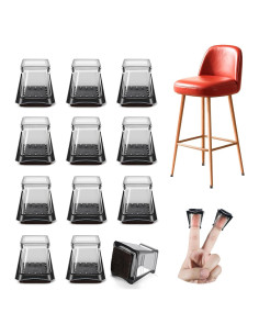 24 Protectores de Suelo de Silicona para Patas de Sillas - Negro