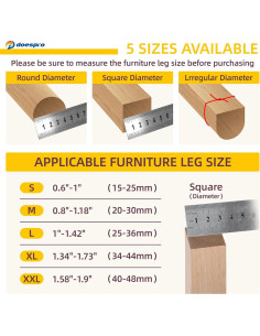 24 Protectores de Suelo de Silicona para Patas de Sillas - Negro 2