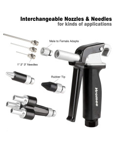 Hromee Kit Pistola de Aire 12 Piezas con Boquillas y Extensiones 2