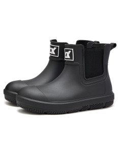 Botas de Lluvia Cortas Impermeables para Hombres y Mujeres - Negro