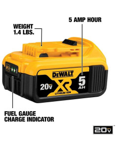 Batería DEWALT 20V MAX 5Ah con Cargador y Bolsa DCB205CK 2