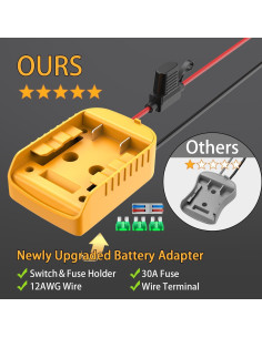 Adaptador para Batería Dewalt 20V Kzreect con Interruptor 2