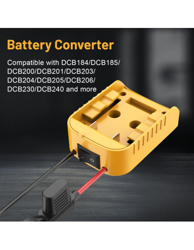 Adaptador para Batería Dewalt 20V Kzreect con Interruptor