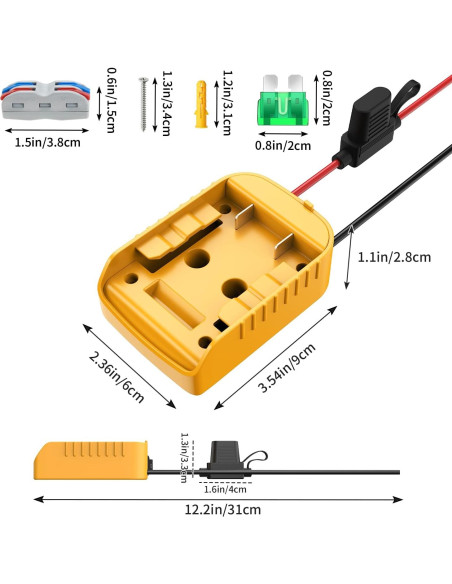Adaptador para Batería Dewalt 20V Kzreect con Interruptor