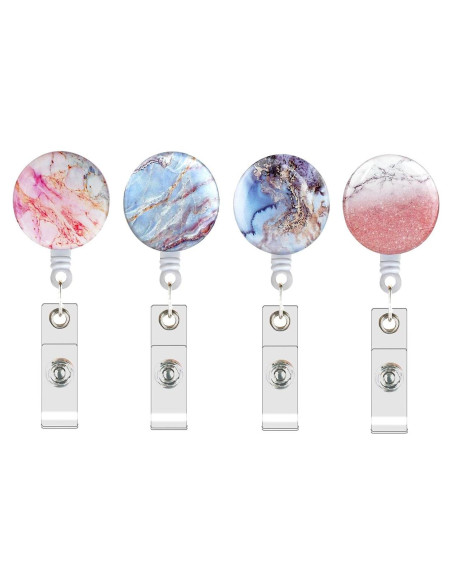 Paquete de 4 Clips de Insignia Retráctiles Yuntop 61cm