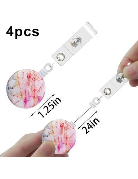 Paquete de 4 Clips de Insignia Retráctiles Yuntop 61cm