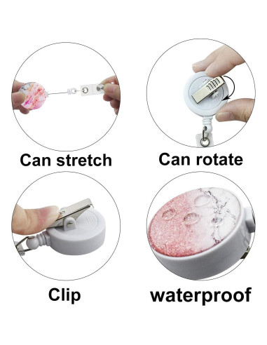 Paquete de 4 Clips de Insignia Retráctiles Yuntop 61cm