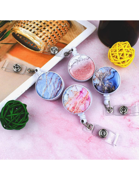 Paquete de 4 Clips de Insignia Retráctiles Yuntop 61cm