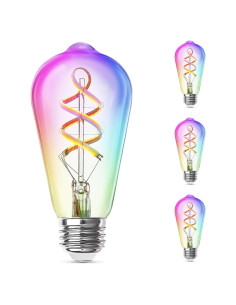 Bombilla Inteligente ST21 Feit Electric 6W RGBW Regulable 3 Unidades