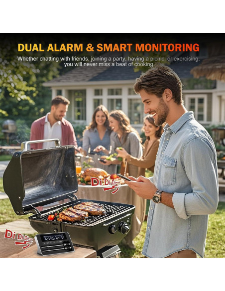 Termómetro de Carne Inalámbrico NoWoW BQ50-2 con 2 Probetas