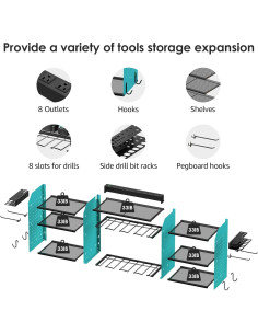 Estación de Carga de Herramientas CCCEI Azul 99 cm 8 Soportes 2