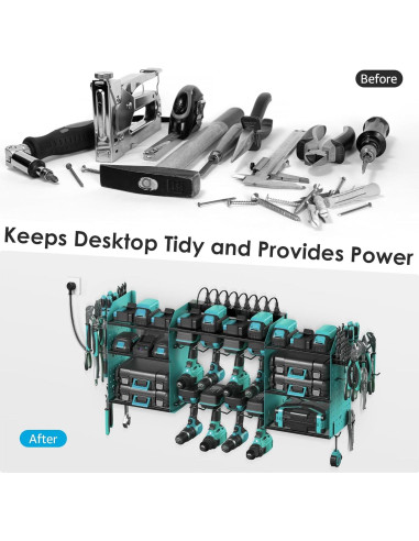 Estación de Carga de Herramientas CCCEI Azul 99 cm 8 Soportes