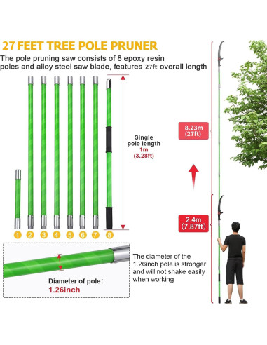 Podadora de Poste Likeem 8,23 m con Hoja de Acero