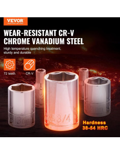 Juego de Herramientas Mecánicas VEVOR 205 Pcs Acero Vanadio 2