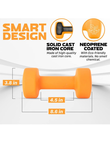 Pesas de Mano Neopreno Yes4All 6.8 kg Antideslizantes Hexagonales