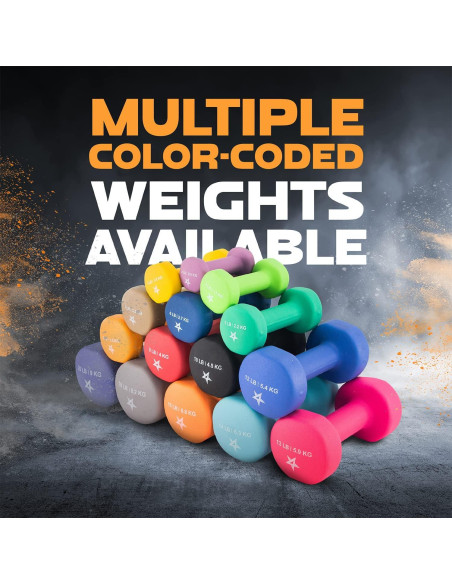 Pesas de Mano Neopreno Yes4All 6.8 kg Antideslizantes Hexagonales