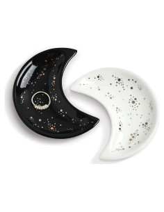 Plato de Joyería Cerámica SweetGo en Forma de Luna 10x8 cm