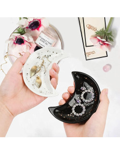 Plato de Joyería Cerámica SweetGo en Forma de Luna 10x8 cm 2