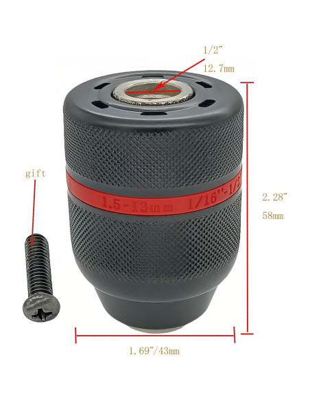 Mandril sin llave Kimgu 2-13mm para taladros eléctricos