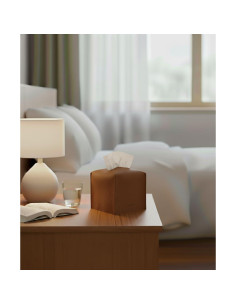 Cubierta de Caja de Tissue Cuadrada Carrot's Den PU Camel 2