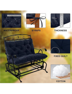 Cojín de Reemplazo para Columpio YXMKJOS 3 Plazas Impermeable 2