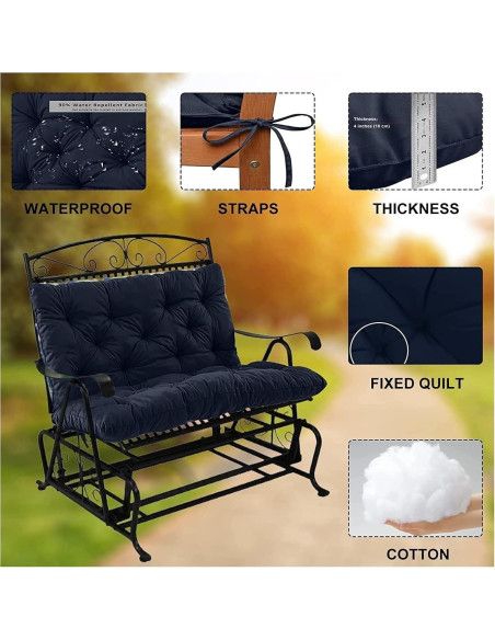 Cojín de Reemplazo para Columpio YXMKJOS 3 Plazas Impermeable