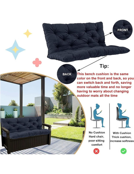 Cojín de Reemplazo para Columpio YXMKJOS 3 Plazas Impermeable