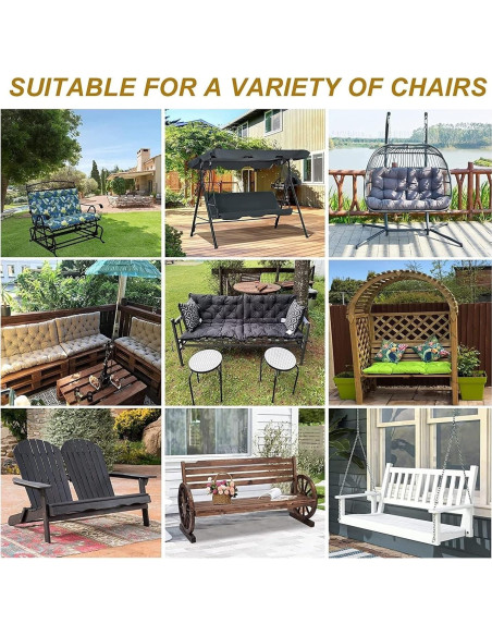 Cojín de Reemplazo para Columpio YXMKJOS 3 Plazas Impermeable