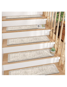 Tread de Escalera Antideslizante Tiveney 15PCS 20x76cm Caqui