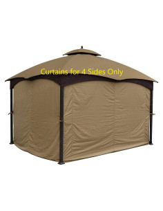 Cortinas de Privacidad APEX GARDEN para Gazebo 3.66x3.05m Beige