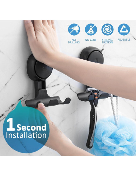 Soporte de Ventosa TAILI para Afeitadora y Toallas - 2 Paquetes