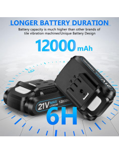 Máquina de Vibración de Azulejos Zautool 21V 12000mAh 6 Velocidades 2