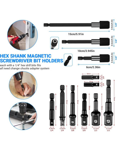 Juego de Extensión de Brocas Flexible Grednfhat 32 Piezas