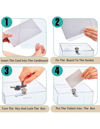 Caja de Donación Acrílica Sweetude 2 Piezas con Cerradura 21x17x12.7 cm