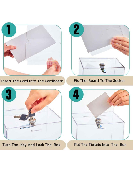 Caja de Donación Acrílica Sweetude 2 Piezas con Cerradura 21x17x12.7 cm