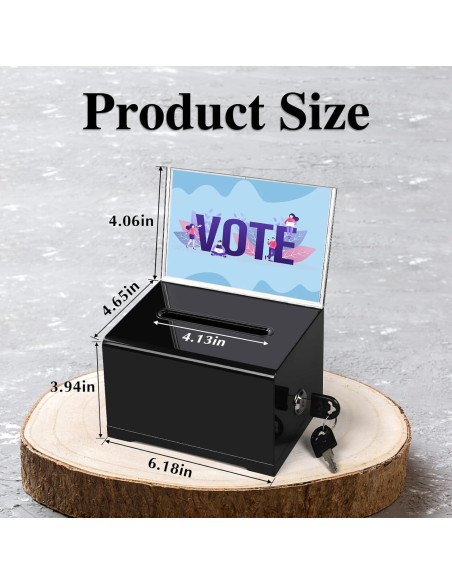 Caja de Donaciones Acrílica VOISEN con Cerradura 15.7x11.7 cm