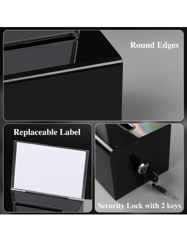 Caja de Donaciones Acrílica VOISEN con Cerradura 15.7x11.7 cm