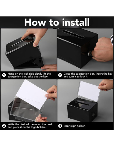 Caja de Donaciones Acrílica VOISEN con Cerradura 15.7x11.7 cm