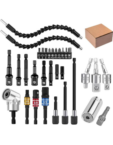 Juego de Extensión de Brocas Flexible Grednfhat 32 Piezas