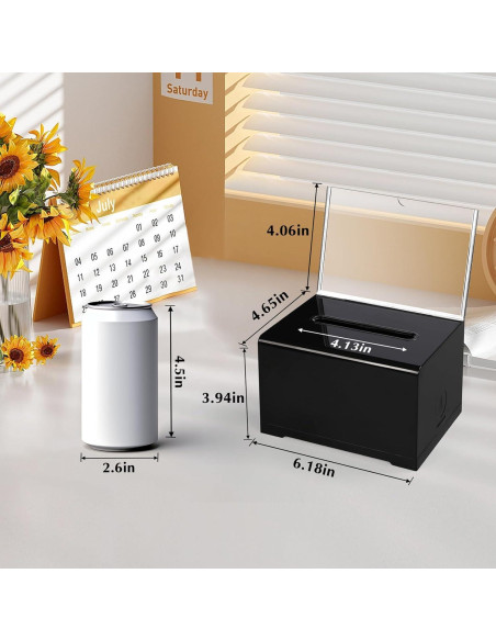 Caja de Donaciones Acrílica VOISEN con Cerradura 15.7x11.7 cm