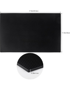 Alfombrilla de Bar de Goma Garandad 2 Pcs 45.7x30.5cm Negra 2
