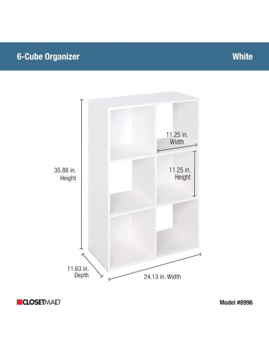 Organizador de Almacenamiento ClosetMaid Cubeicals 6 Cubos Blanco