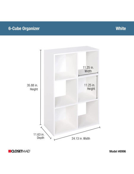 Organizador de Almacenamiento ClosetMaid Cubeicals 6 Cubos Blanco