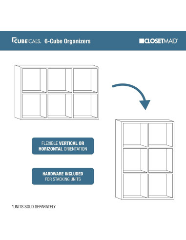 Organizador de Almacenamiento ClosetMaid Cubeicals 6 Cubos Blanco