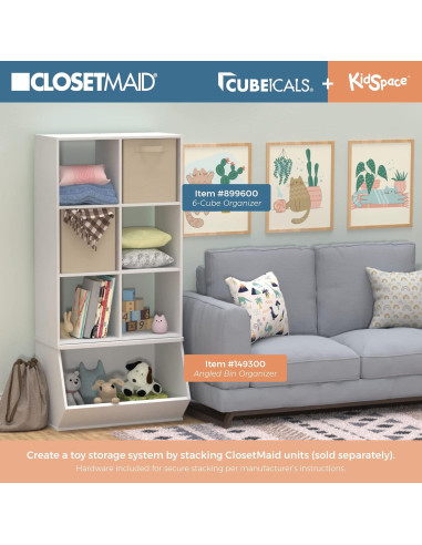 Organizador de Almacenamiento ClosetMaid Cubeicals 6 Cubos Blanco