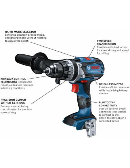 Taladro Atornillador BOSCH GSR18V-975CN 18V Sin Escobillas