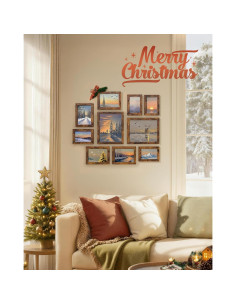 Conjunto de 10 Marcos de Fotos SONGMICS en Marrón Rústico 2