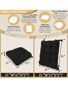 Cojines para Silla BUYUE 429 Antideslizantes 43x43cm Negro 2