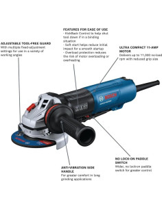 Amoladora Angular BOSCH GWS12-450PBD 2.40 kg 11500 RPM 2